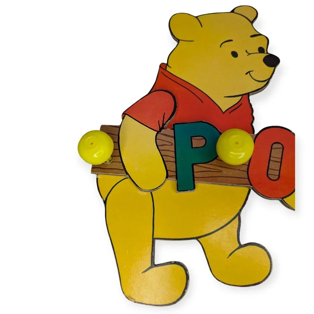 Vintage 1981 Walt Disney Productions Winne the Pooh Wall Hanging w/ Coat Hooks